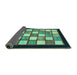 Sideview of Checkered Turquoise Modern Rug, abs819turq