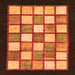 Square Checkered Orange Modern Rug, abs819org