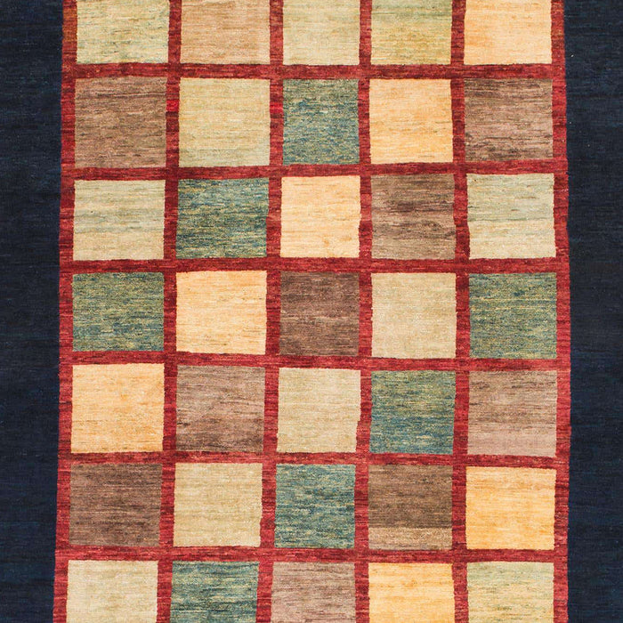 Machine Washable Abstract Vermilion Red Rug, wshabs819