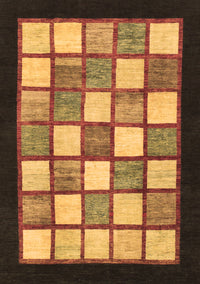 Checkered Brown Modern Rug, abs819brn