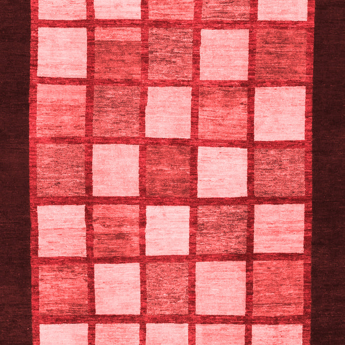 Machine Washable Checkered Red Modern Rug, wshabs819red