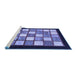 Sideview of Machine Washable Checkered Blue Modern Rug, wshabs819blu