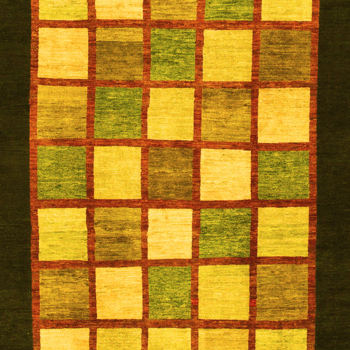 Machine Washable Checkered Yellow Modern Rug, wshabs819yw