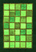 Checkered Green Modern Rug, abs819grn