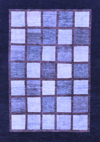 Checkered Blue Modern Rug, abs819blu