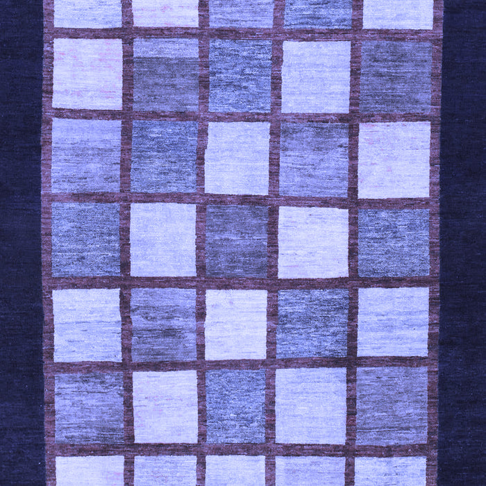 Machine Washable Checkered Blue Modern Rug, wshabs819blu