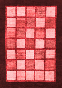 Checkered Red Modern Rug, abs819red