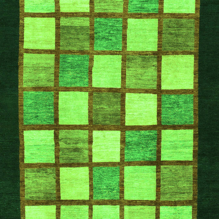 Machine Washable Checkered Green Modern Area Rugs, wshabs819grn