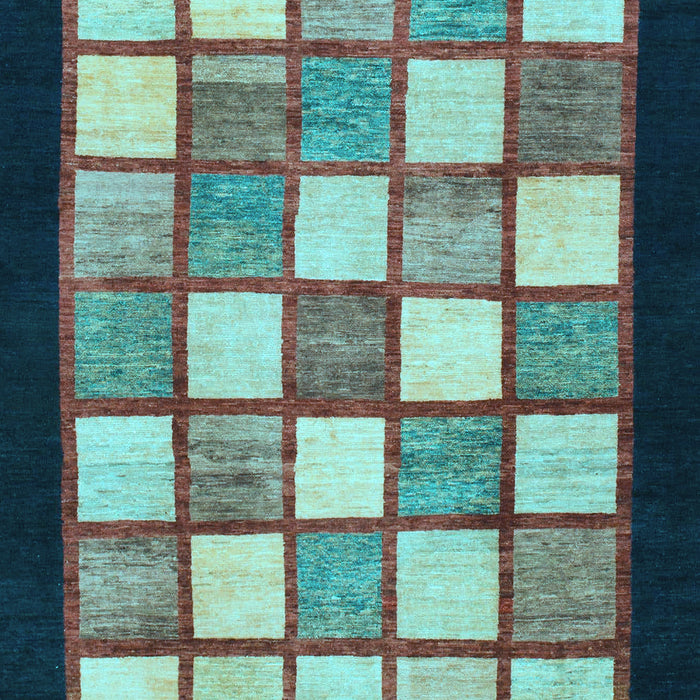 Machine Washable Checkered Light Blue Modern Rug, wshabs819lblu