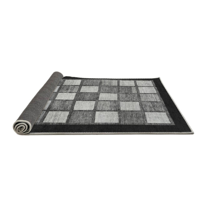 Sideview of Checkered Gray Modern Rug, abs819gry