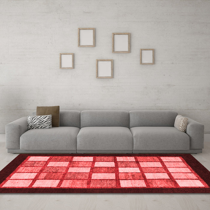 Modern Red Washable Rugs