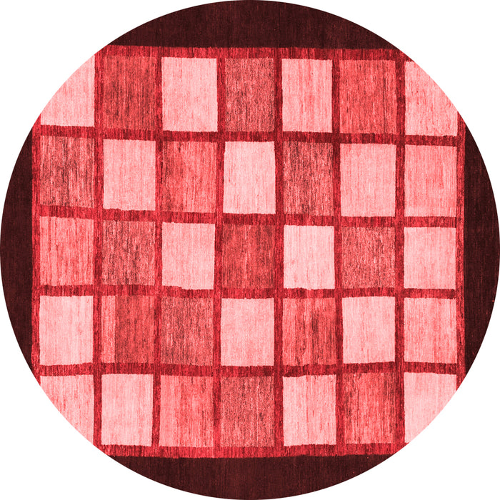 Machine Washable Checkered Red Modern Rug, wshabs819red