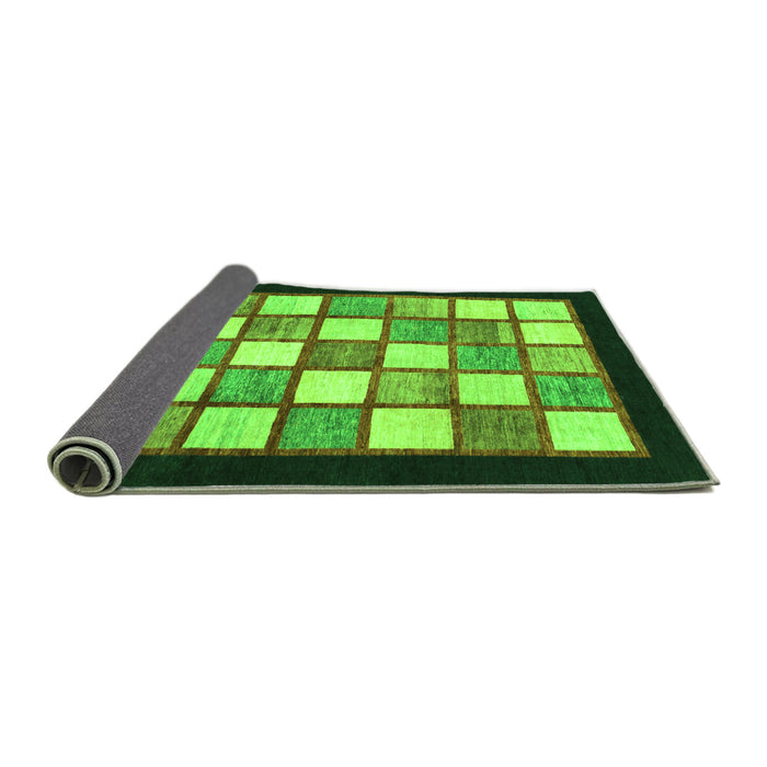 Sideview of Checkered Green Modern Rug, abs819grn