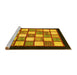 Sideview of Machine Washable Checkered Yellow Modern Rug, wshabs819yw