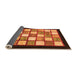 Sideview of Checkered Orange Modern Rug, abs819org