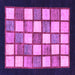 Square Checkered Purple Modern Rug, abs819pur