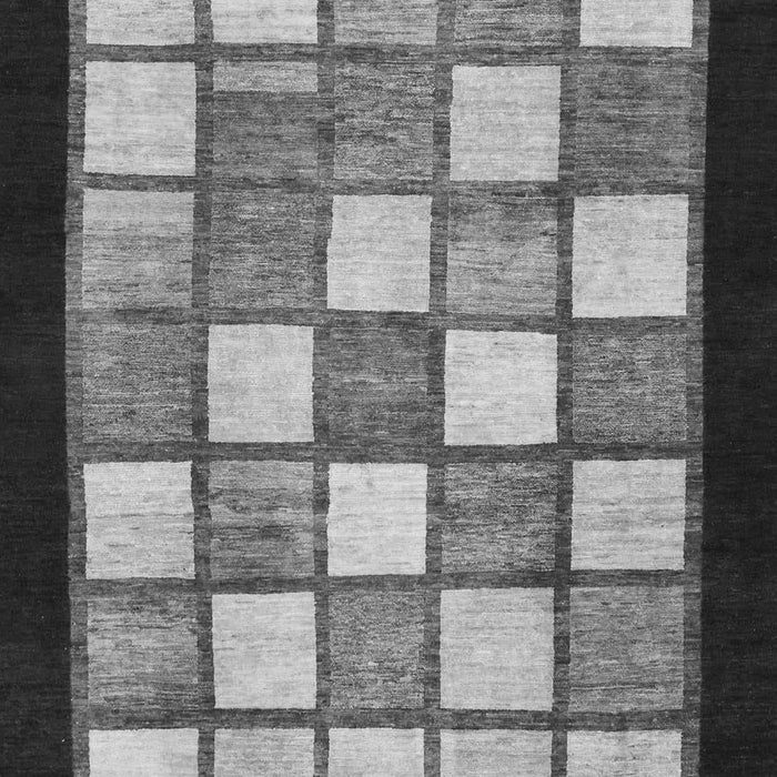 Machine Washable Checkered Gray Modern Rug, wshabs819gry