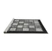 Sideview of Machine Washable Checkered Gray Modern Rug, wshabs819gry