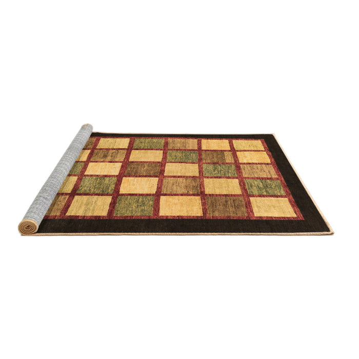 Sideview of Machine Washable Checkered Brown Modern Rug, wshabs819brn