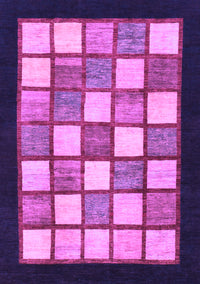 Checkered Purple Modern Rug, abs819pur