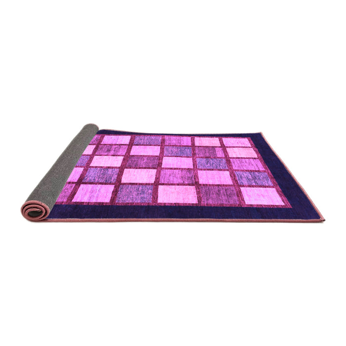 Sideview of Checkered Purple Modern Rug, abs819pur