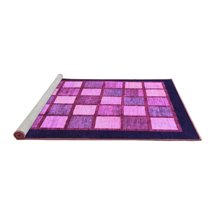 Sideview of Machine Washable Checkered Purple Modern Area Rugs, wshabs819pur