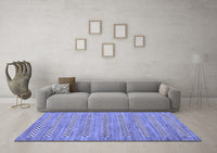 Machine Washable Abstract Blue Modern Rug, wshabs81blu