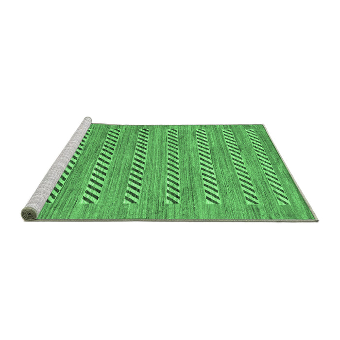 Sideview of Machine Washable Abstract Emerald Green Modern Area Rugs, wshabs81emgrn