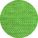 Round Machine Washable Abstract Green Modern Area Rugs, wshabs81grn