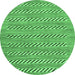 Round Machine Washable Abstract Emerald Green Modern Area Rugs, wshabs81emgrn