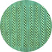 Round Machine Washable Abstract Turquoise Modern Area Rugs, wshabs81turq