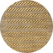 Round Abstract Light Brown Modern Rug, abs81