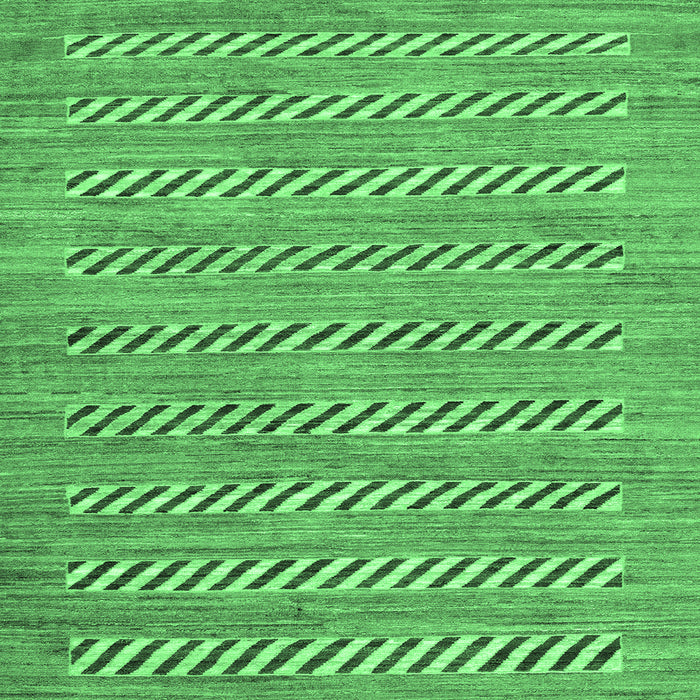 Square Machine Washable Abstract Emerald Green Modern Area Rugs, wshabs81emgrn