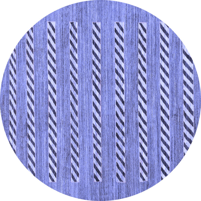 Round Machine Washable Abstract Blue Modern Rug, wshabs81blu