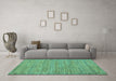 Machine Washable Abstract Turquoise Modern Area Rugs in a Living Room,, wshabs81turq