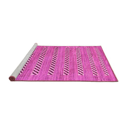 Sideview of Machine Washable Abstract Pink Modern Rug, wshabs81pnk