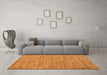 Machine Washable Abstract Orange Modern Area Rugs in a Living Room, wshabs81org