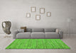 Machine Washable Abstract Green Modern Area Rugs in a Living Room,, wshabs81grn