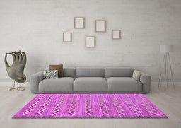 Machine Washable Abstract Purple Modern Area Rugs in a Living Room, wshabs81pur