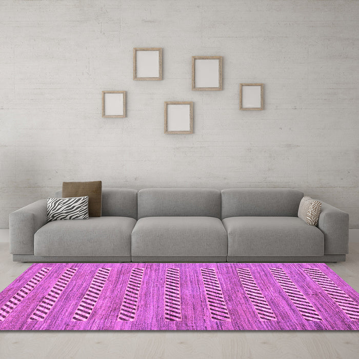 Machine Washable Abstract Purple Modern Area Rugs in a Living Room, wshabs81pur