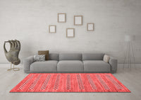 Machine Washable Abstract Red Modern Rug, wshabs81red