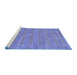 Sideview of Machine Washable Abstract Blue Modern Rug, wshabs81blu