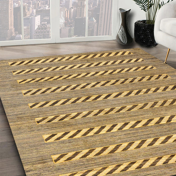 Machine Washable Abstract Light Brown Rug in a Family Room, wshabs81