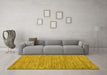 Machine Washable Abstract Yellow Modern Rug in a Living Room, wshabs81yw