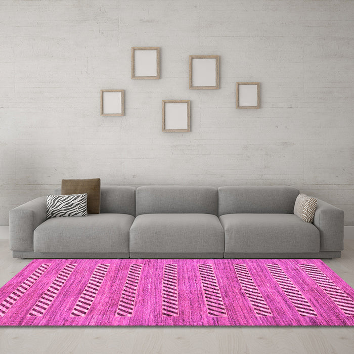 Machine Washable Abstract Pink Modern Rug in a Living Room, wshabs81pnk