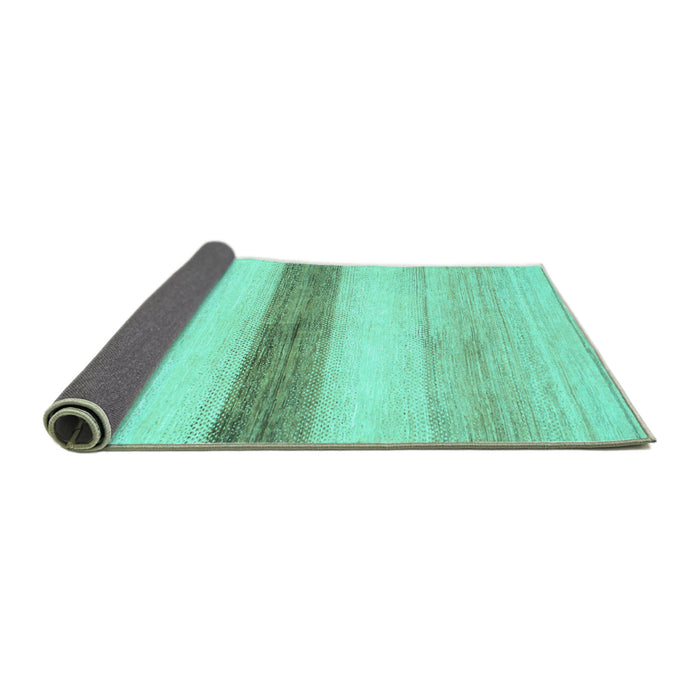Sideview of Solid Turquoise Modern Rug, abs820turq
