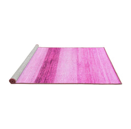 Sideview of Machine Washable Solid Pink Modern Rug, wshabs820pnk