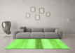 Machine Washable Solid Green Modern Area Rugs in a Living Room,, wshabs820grn