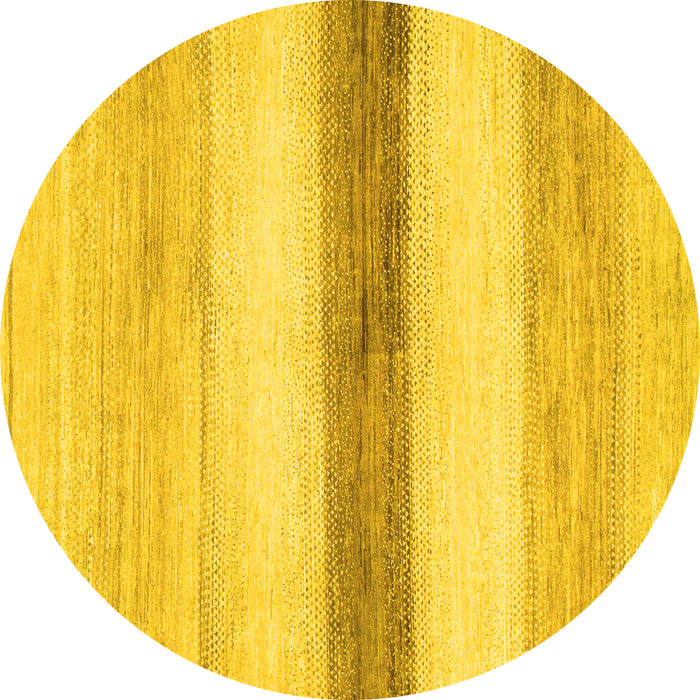 Round Solid Yellow Modern Rug, abs820yw