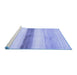 Sideview of Machine Washable Solid Blue Modern Rug, wshabs820blu